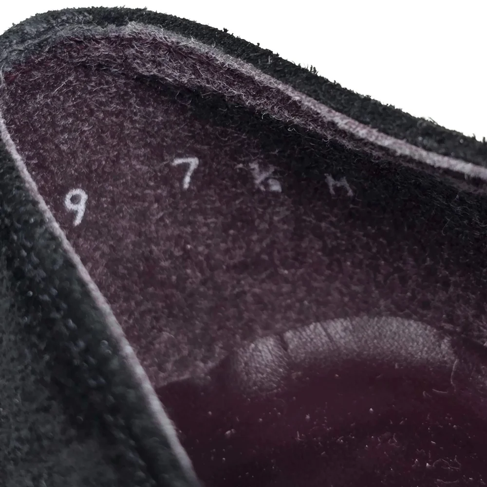 Stuart Weitzman Black Suede Heeled Oxfords